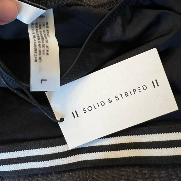 NWT Solid & Striped Katie black white bikini swimsuit Large - Picture 4 of 8